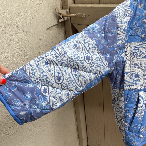Patchwork padded 7 for all mankind jacket paisley M quilt NEW bomber ❤️ - Picture 4 of 5